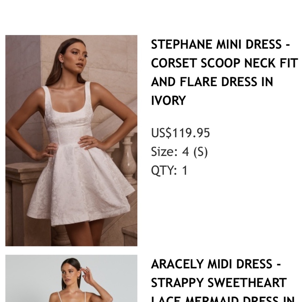 Showpo Stephane Mini Dress in Ivory